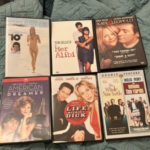 Lot of 6 romance comedy movies DVDs